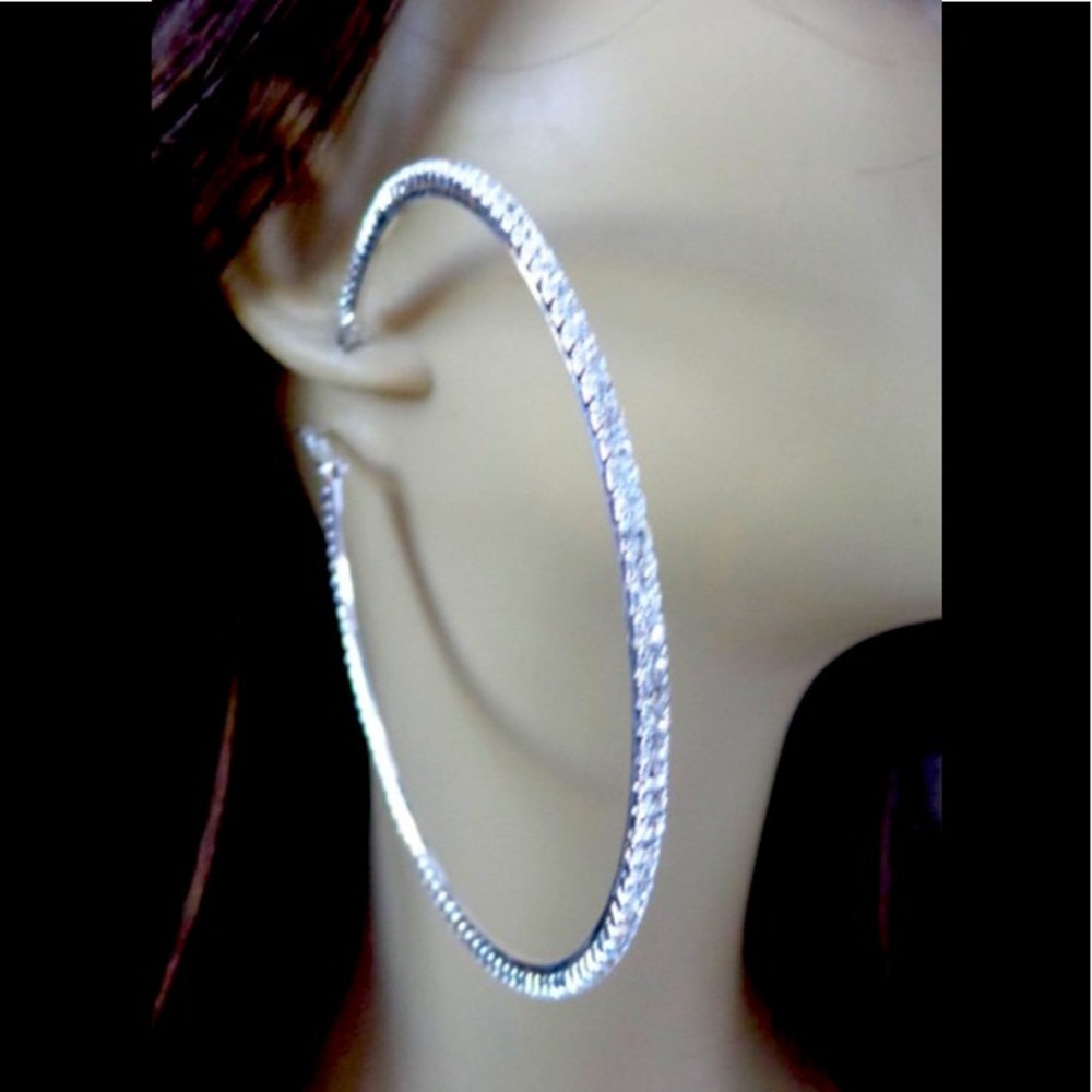 🆕💎💎 Large 3.5 inch Silver Hoop Classic 💎💎